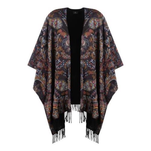 Bloemen Paisley Print Wol Zijde Cape Etro , Multicolor , Dames