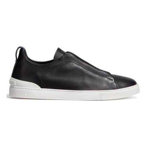 Zwarte Triple Stitch Secondskin Sneakers Ermenegildo Zegna , Black , H...