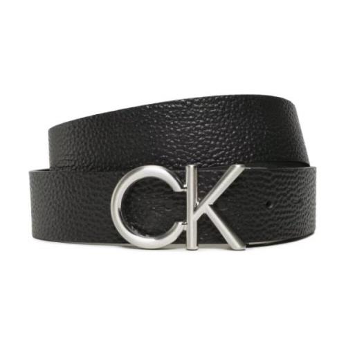 Metalen Logo Riem - Zwart Calvin Klein , Black , Heren