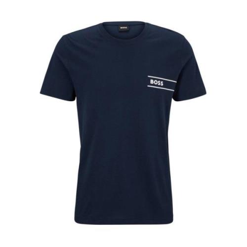 Logo T-shirt - Aansluitende Ronde Hals Hugo Boss , Blue , Heren