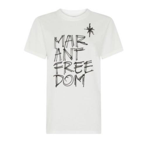 Gedrukt katoenen T-shirt in wit Isabel Marant , White , Dames