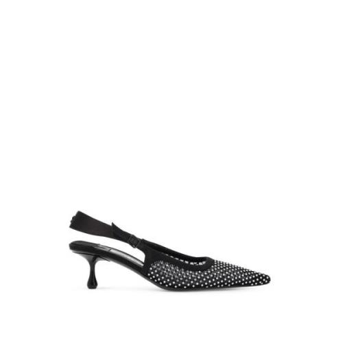 Kristal Mesh Slingback Hakken Jimmy Choo , Black , Dames