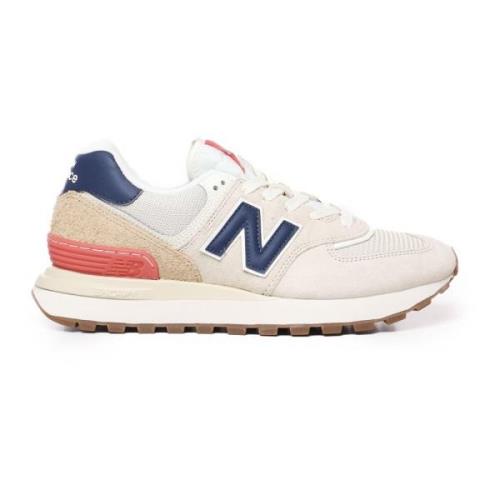 Mesh Suede Sneakers Licht Grijs Rood New Balance , Multicolor , Heren