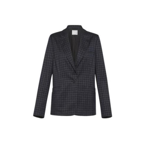 Check Boxy Blazer Nero Forte Forte , Black , Dames