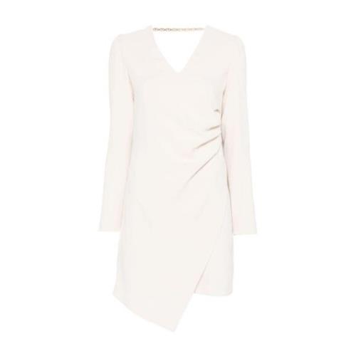 Elegante Ivoorwitte Crepe Jurk Twinset , White , Dames