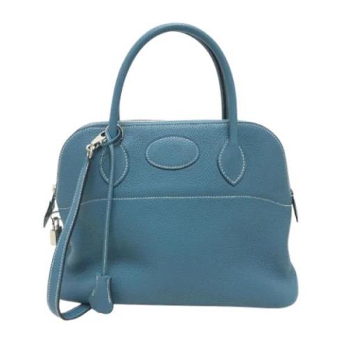 Pre-owned Leather handbags Hermès Vintage , Blue , Dames