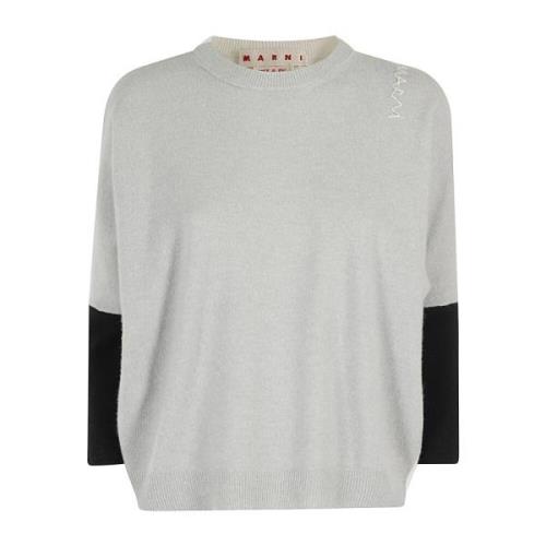 Casual Ronde Hals Sweater Marni , Gray , Dames