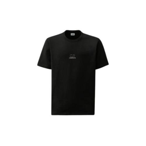 Zwart Katoenen T-Shirt Regular Fit C.p. Company , Black , Heren