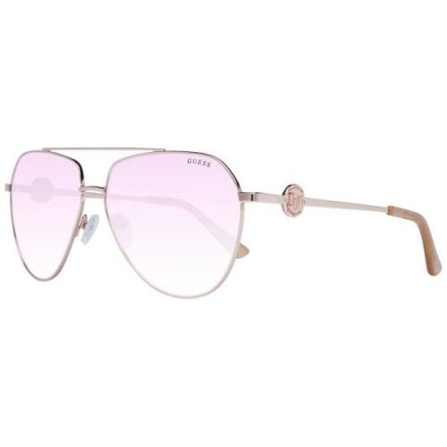 Roségoud Vrouwen Zonnebril Aviator Gradient Guess , Yellow , Dames