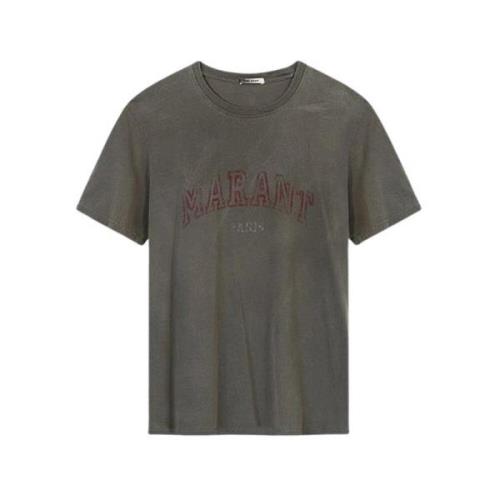 Katoenen T-shirt met korte mouwen en ronde hals Isabel Marant , Gray ,...