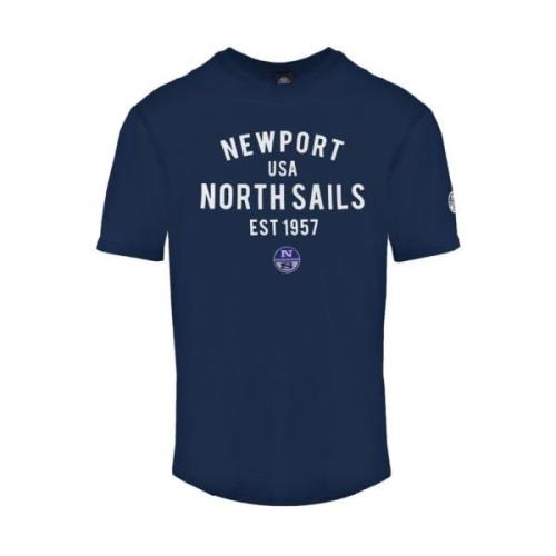 Blauw Navy T-shirt met korte mouwen North Sails , Blue , Heren