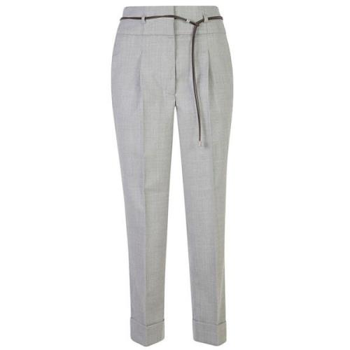 Lichtgrijze Taps Toelopende Broek Peserico , Gray , Dames