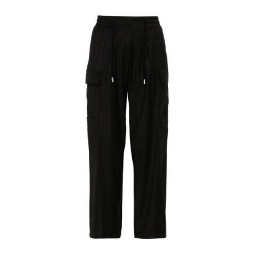 Zwarte Rechte Broek Reliëf Afwerking Peserico , Black , Dames