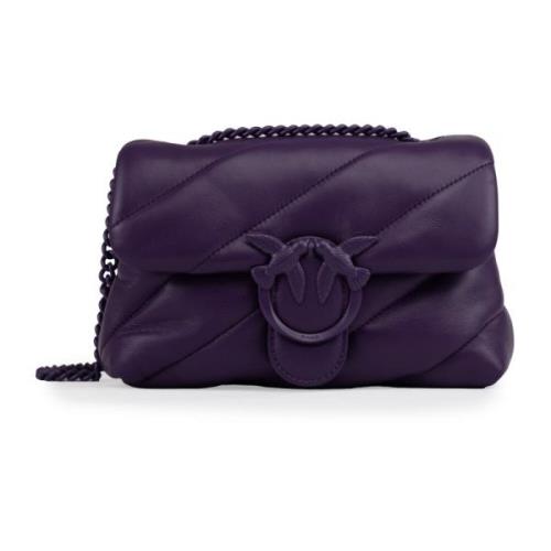 Gewatteerde Love Birds Schoudertas Pinko , Purple , Dames