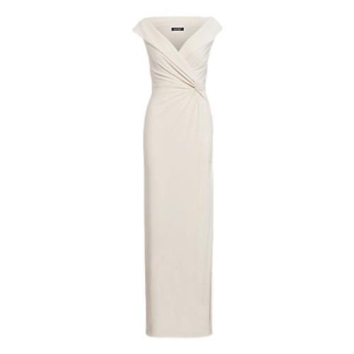 Lang Elegante Jurk Ralph Lauren , White , Dames