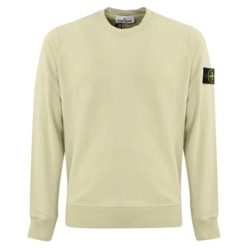 Katoenen Crewneck Sweater Logo Patch Stone Island , Green , Heren