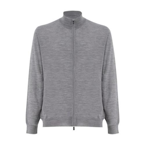 Zachte Textuur Rits Cardigan Fedeli , Gray , Heren