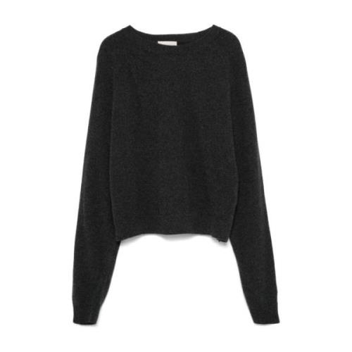 Grijze Wollen Crew Neck Sweater Semicouture , Gray , Dames