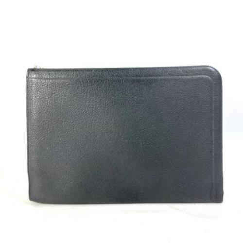 Pre-owned Leather clutches Hermès Vintage , Gray , Heren