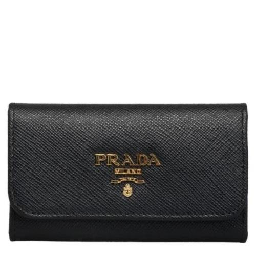 Pre-owned Leather key-holders Prada Vintage , Black , Dames