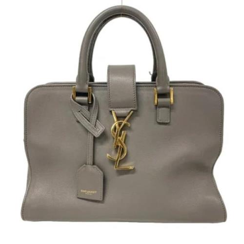 Pre-owned Leather handbags Yves Saint Laurent Vintage , Gray , Dames