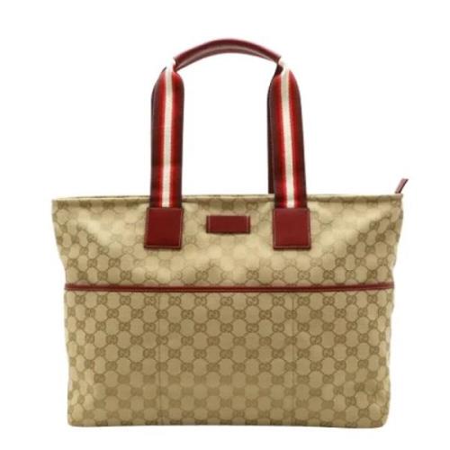 Pre-owned Canvas totes Gucci Vintage , Beige , Dames