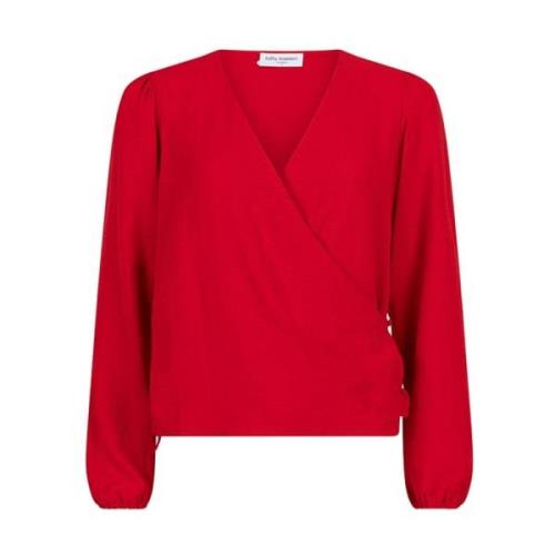 Scarlette Blouse Lange Mouw Top Lofty Manner , Red , Dames