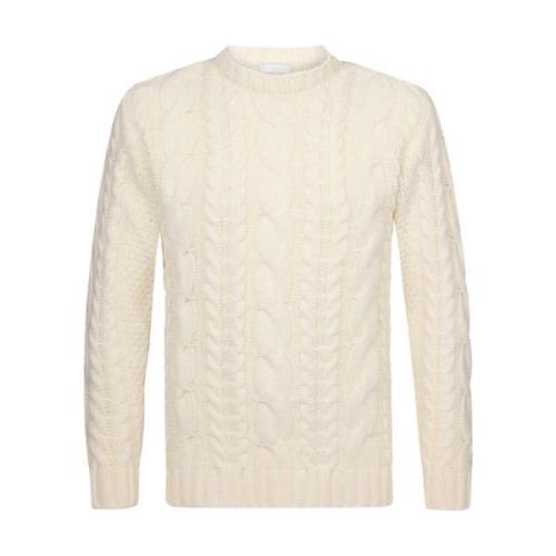 Off White Crew Neck Pullover Profuomo , Beige , Heren