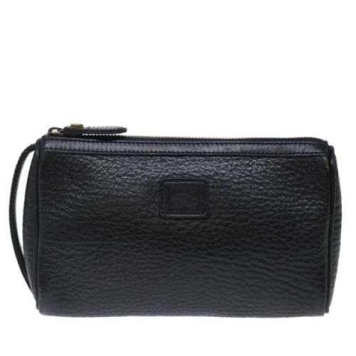 Pre-owned Leather clutches Burberry Vintage , Black , Dames