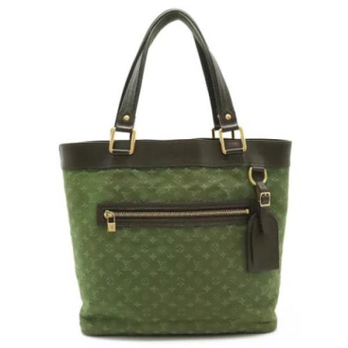 Pre-owned Canvas totes Louis Vuitton Vintage , Green , Dames