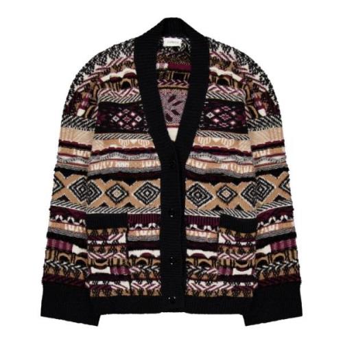 Fantasia Jacquard Cardigan Laneus , Multicolor , Dames