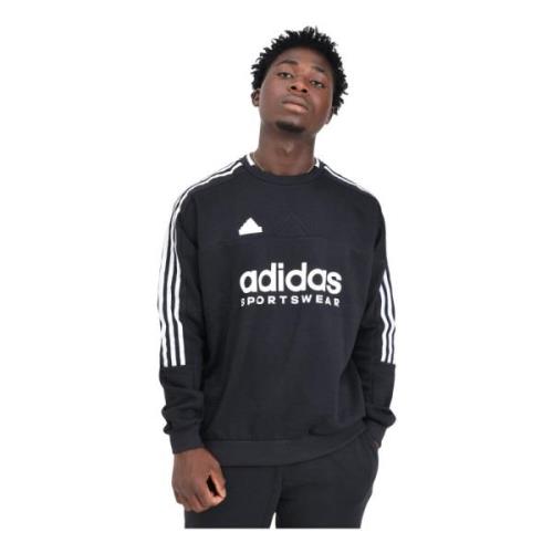 Zwarte Sweater Retro Stijl Adidas , Black , Heren