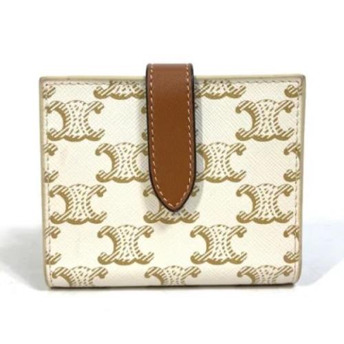 Pre-owned Fabric wallets Celine Vintage , White , Dames