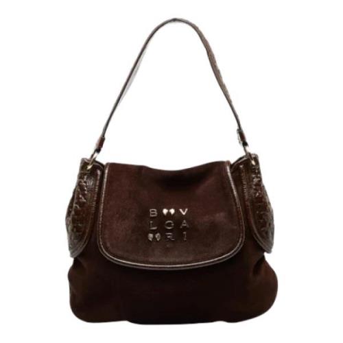 Pre-owned Canvas handbags Bvlgari Vintage , Brown , Dames