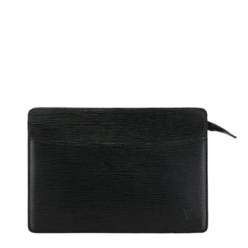 Pre-owned Leather clutches Louis Vuitton Vintage , Black , Dames