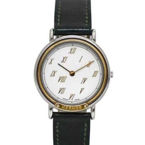 Pre-owned Stainless Steel watches Hermès Vintage , White , Heren