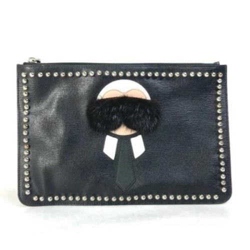 Pre-owned Fur clutches Fendi Vintage , Black , Dames