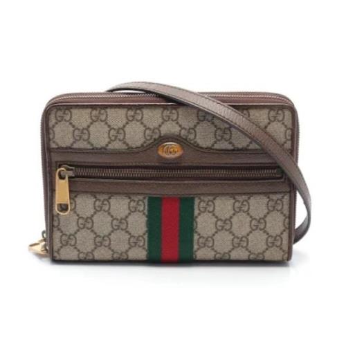 Pre-owned Leather gucci-bags Gucci Vintage , Beige , Dames