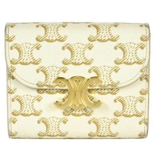 Pre-owned Coated canvas wallets Celine Vintage , White , Dames