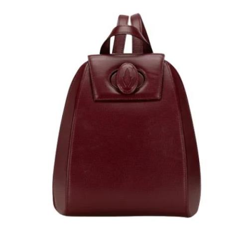 Pre-owned Leather backpacks Cartier Vintage , Red , Dames