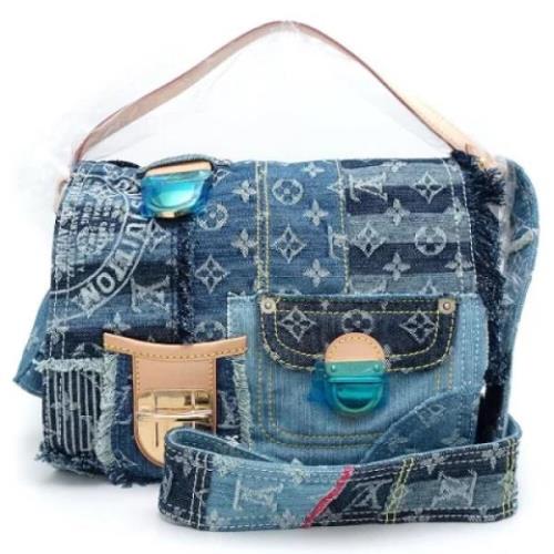 Pre-owned Fabric louis-vuitton-bags Louis Vuitton Vintage , Blue , Dam...