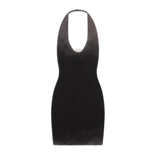 Zwarte Geribbelde Bodycon Minijurk Diesel , Black , Dames