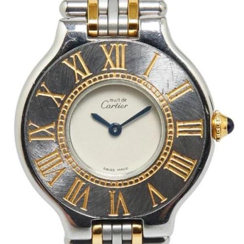 Pre-owned Metal watches Cartier Vintage , White , Dames