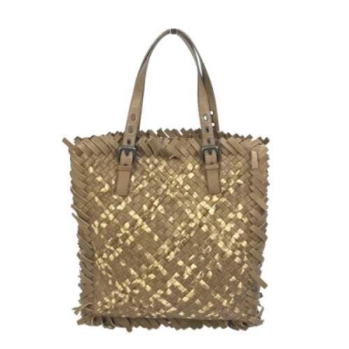 Pre-owned Leather totes Bottega Veneta Vintage , Beige , Dames