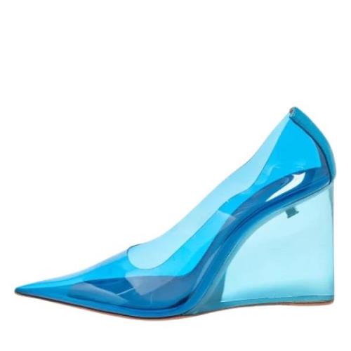 Pre-owned Fabric heels Amina Muaddi Pre-owned , Blue , Dames