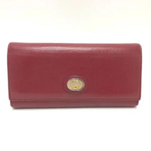 Pre-owned Leather wallets Gucci Vintage , Red , Dames