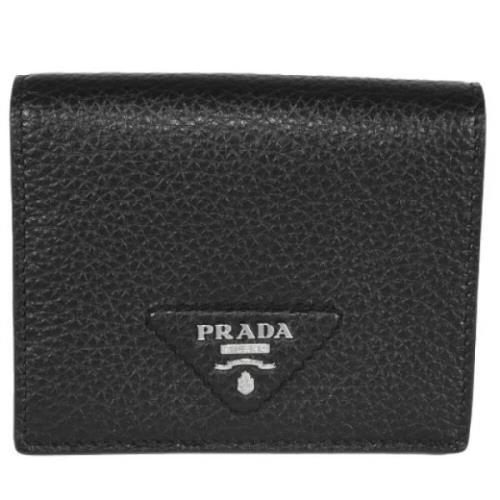 Pre-owned Leather wallets Prada Vintage , Black , Dames