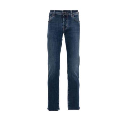 Stijlvolle Denim Blend Broek Jacob Cohën , Blue , Heren