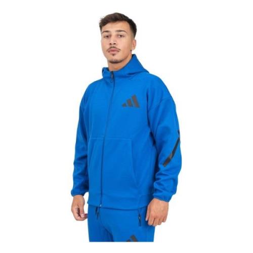 Blauwe Z.n.e. sweatshirt met rits Adidas , Blue , Heren