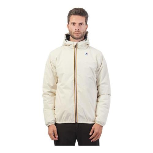 Beige Korte Sportieve Jas K-Way , Beige , Heren